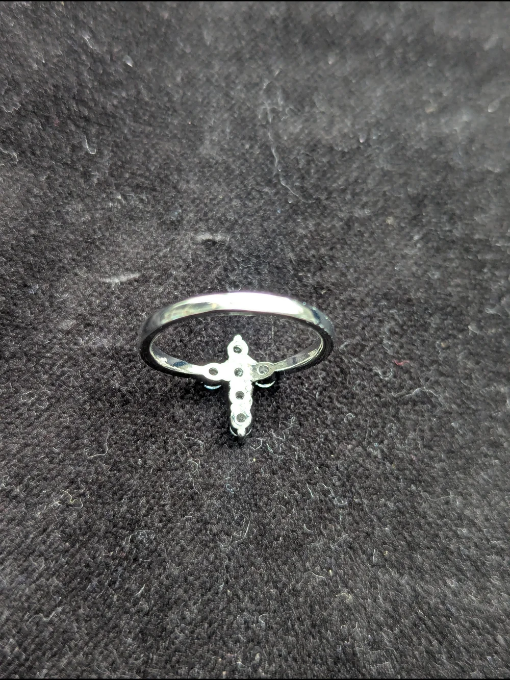 Silver Cross Cubic Zirconia Ring Christian Christmas Wedding Religious Sz 7